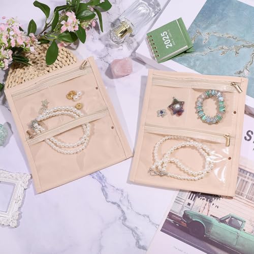 Organizador de almacenamiento para anillos y pendientes en bolsa de terciopelo transparente 6