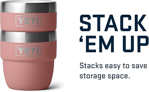 Vista 45 de YETI Rambler - Vaso apilable de acero inoxidable con aislamiento al vacío, vaso para expreso/café, capacidad de 4 onzas, paquete de 2 unidades Blanco