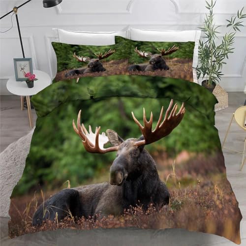 Housse de couette 160x200 élan microfibre douce zip invisible