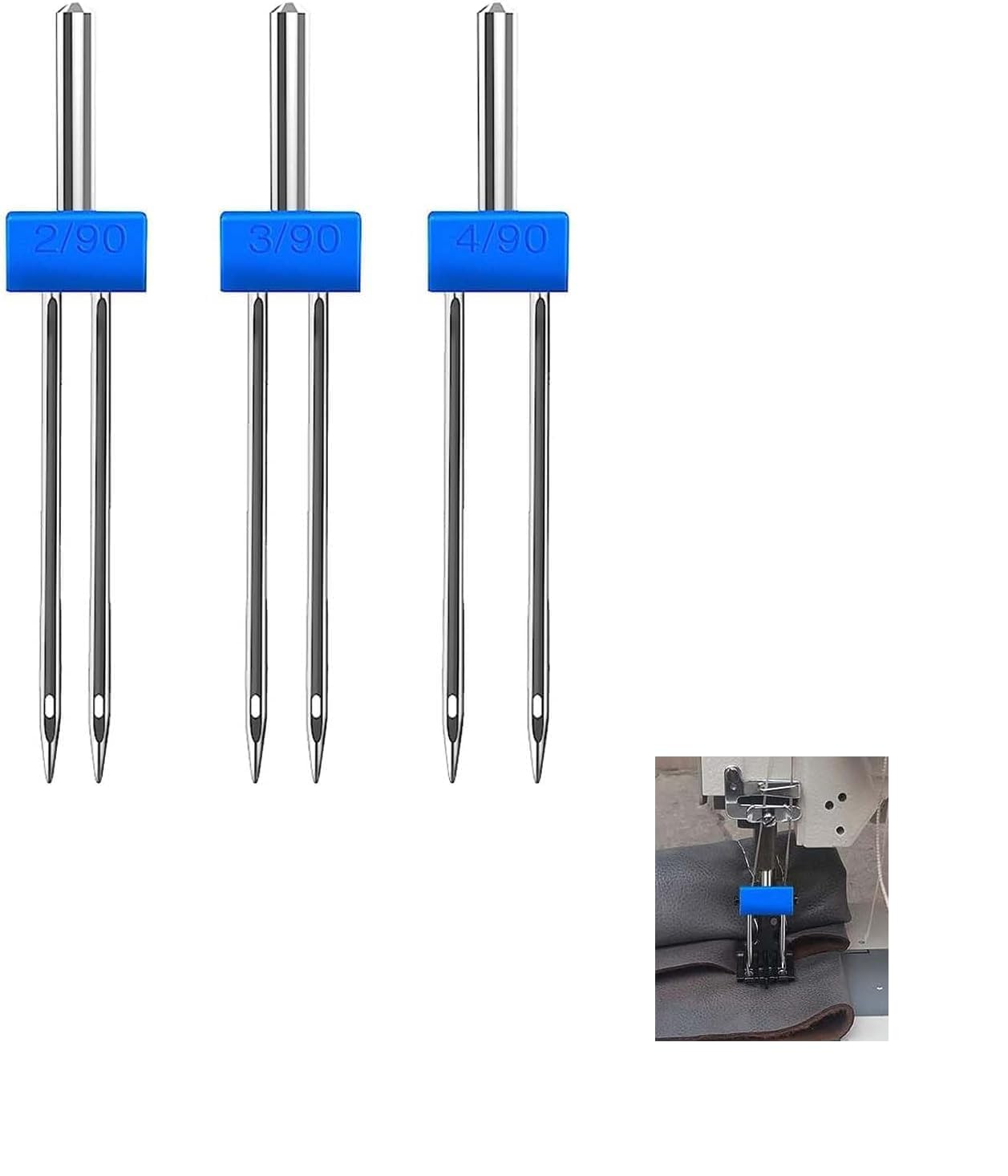 3 Size Sewing Machine Twin Needles Double Twin Stretch Needles Pins for Household Sewing Machine,3 Sizes Mixed 2.0/90, 3.0/90, 4.0/90