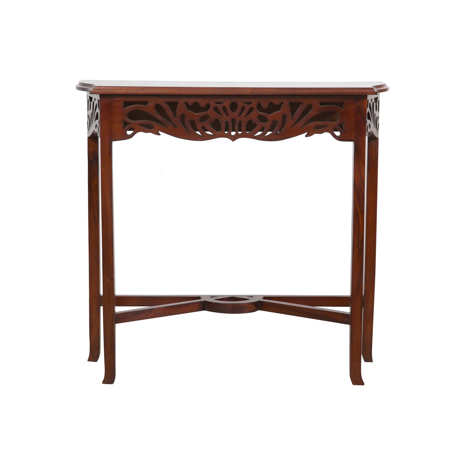 Biscottini Consolle Ingresso Legno 82x25x75 cm Made in Italy | Mobile Ingresso corridoio | Consolle Legno di Mogano | Consolle Ingresso Shabby Chic
