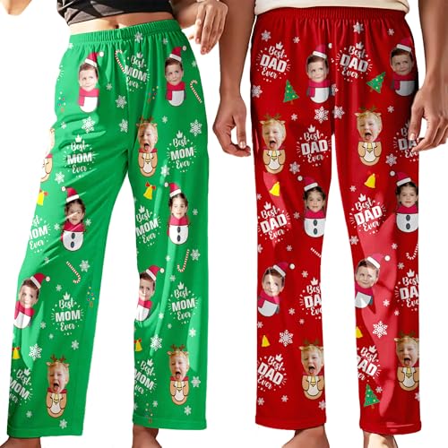 Personalized Faces Pajama Pants for Men Customized Photo Pajama Bottom for Husband Boyfriend Wife Girlfriend