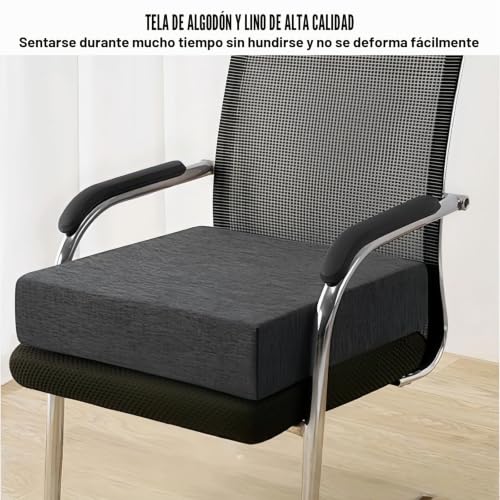 Cojín de espuma viscoelástica 50x50x10 cm con funda de algodón 4