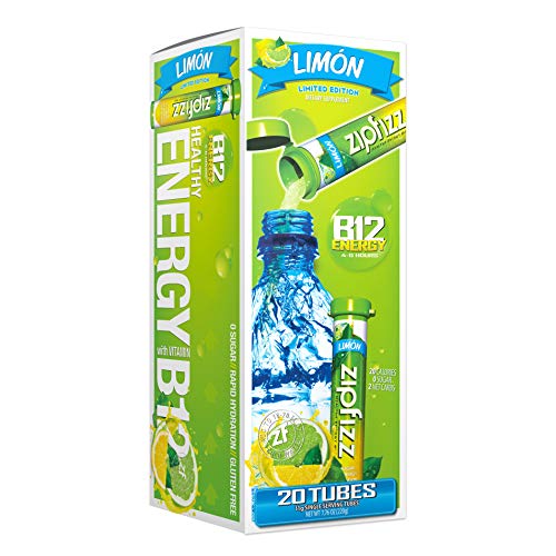 Zipfizz Healthy Energy Drink Mix, Hydration With B12 & Multi Vitamins, New, Limon, 20 Count