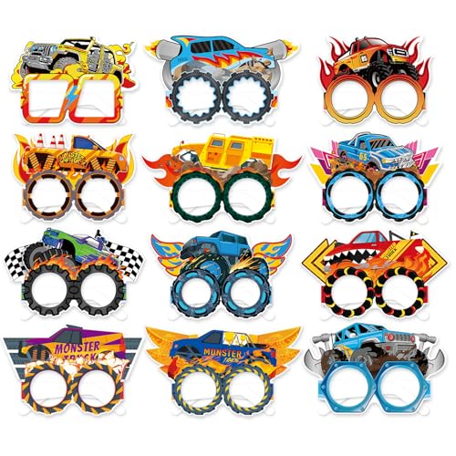 Lunettes en papier Monster Truck idéales comme petits cadeaux pour invités