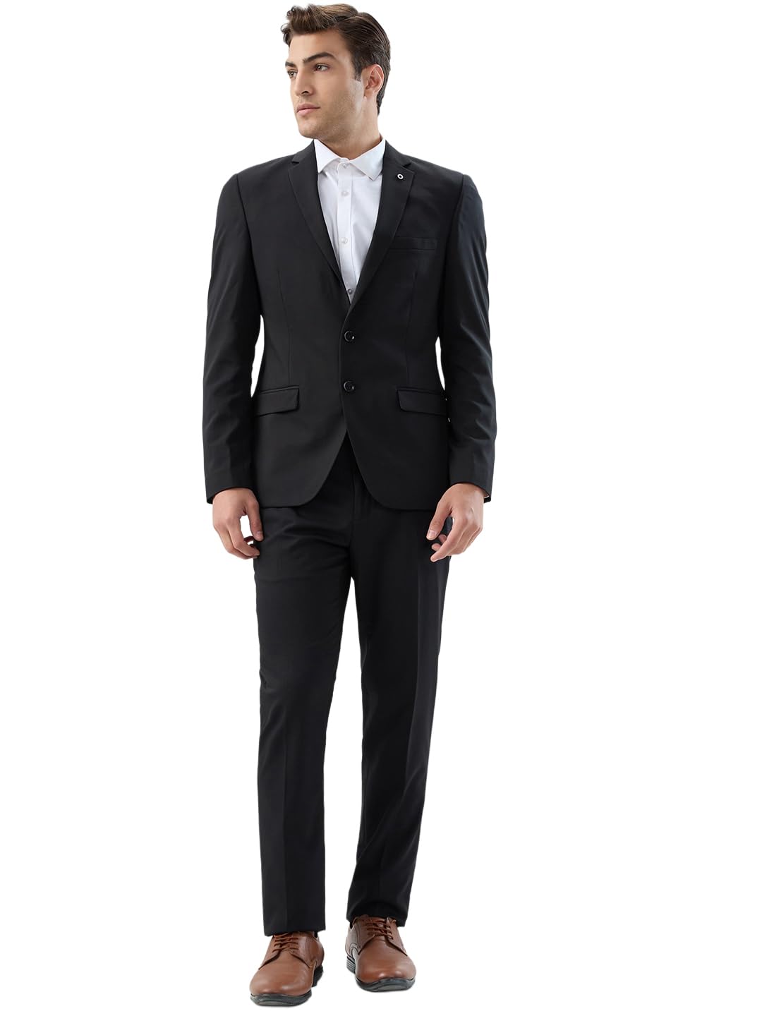 raymond Men Slim Fit Dobby Pattern Terry Rayon Spandex Blend Notch Lapel Full Sleeve Formal Suit-picture-48
