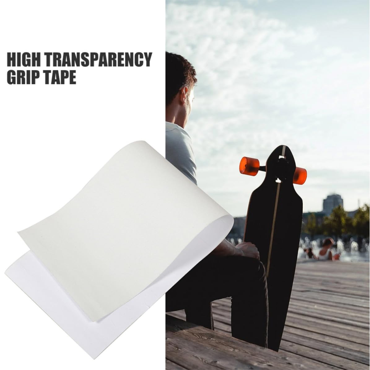 Operitacx 5 Stück Hochtransparentes Skateboard Griptape Selbstklebend für | Rutschfest, Stabiler Halt und Schutz vor Abrieb, für Street Skating und Vielseitige Einsätze