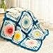 SWEEGICC Prosperity Peony Handmade Crochet Blanket – Elegant Peony Motif Throw for Home Décor and Special Occasions,Blue