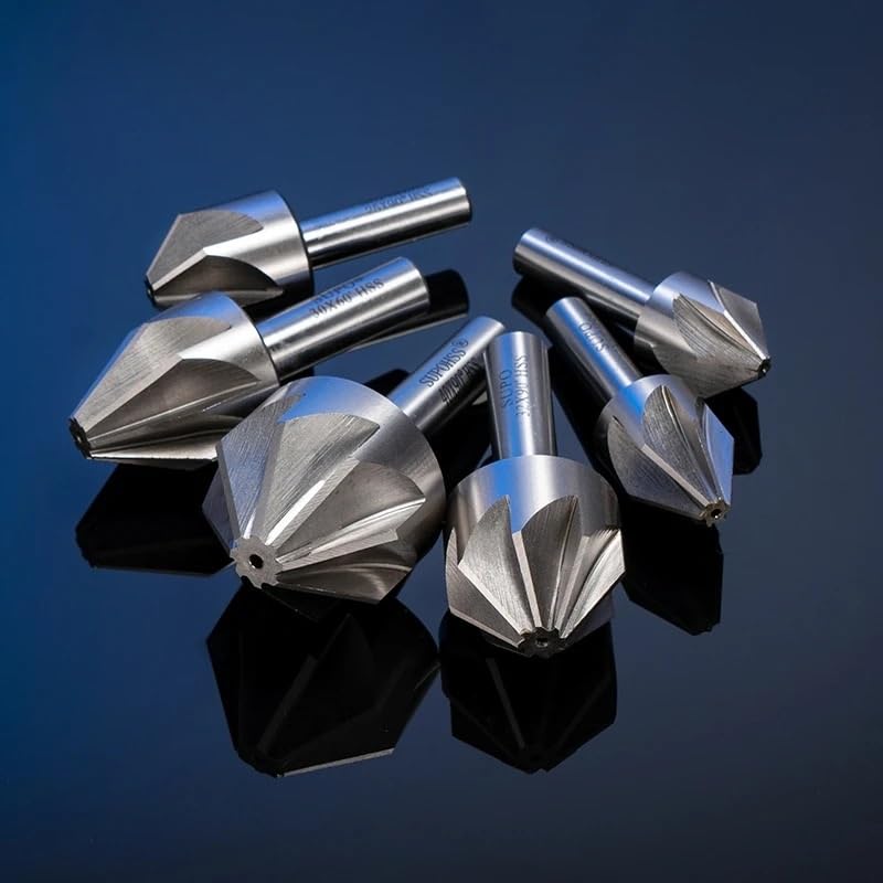High-Speed Steel (HSS) Chamfer Cutter Set - 6mm to 50mm, 60/90/120 Degree Chamfering Drill Mill Tool(60 Degree,50.0mm)