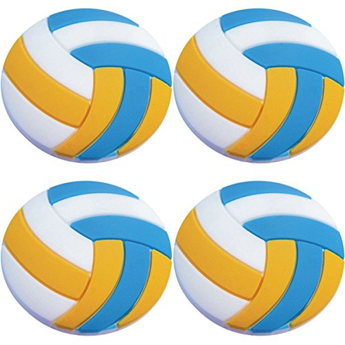 Four (4) of Volleyball Rubber Charms for Wristbands and Shoes