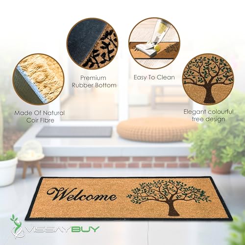 Image of Coir Door Mat | Doormat for Main Door Entrance | Door Mat for Home | Anti-Slip Back | Natural Coir Mat for Living Room | (Large)