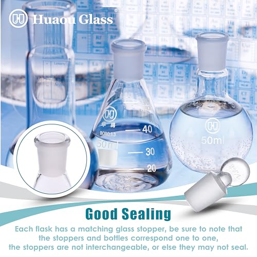 Fiole conique 50 ml et son bouchon cyclone en verre, indispensable pour vos mélanges de précision - 5