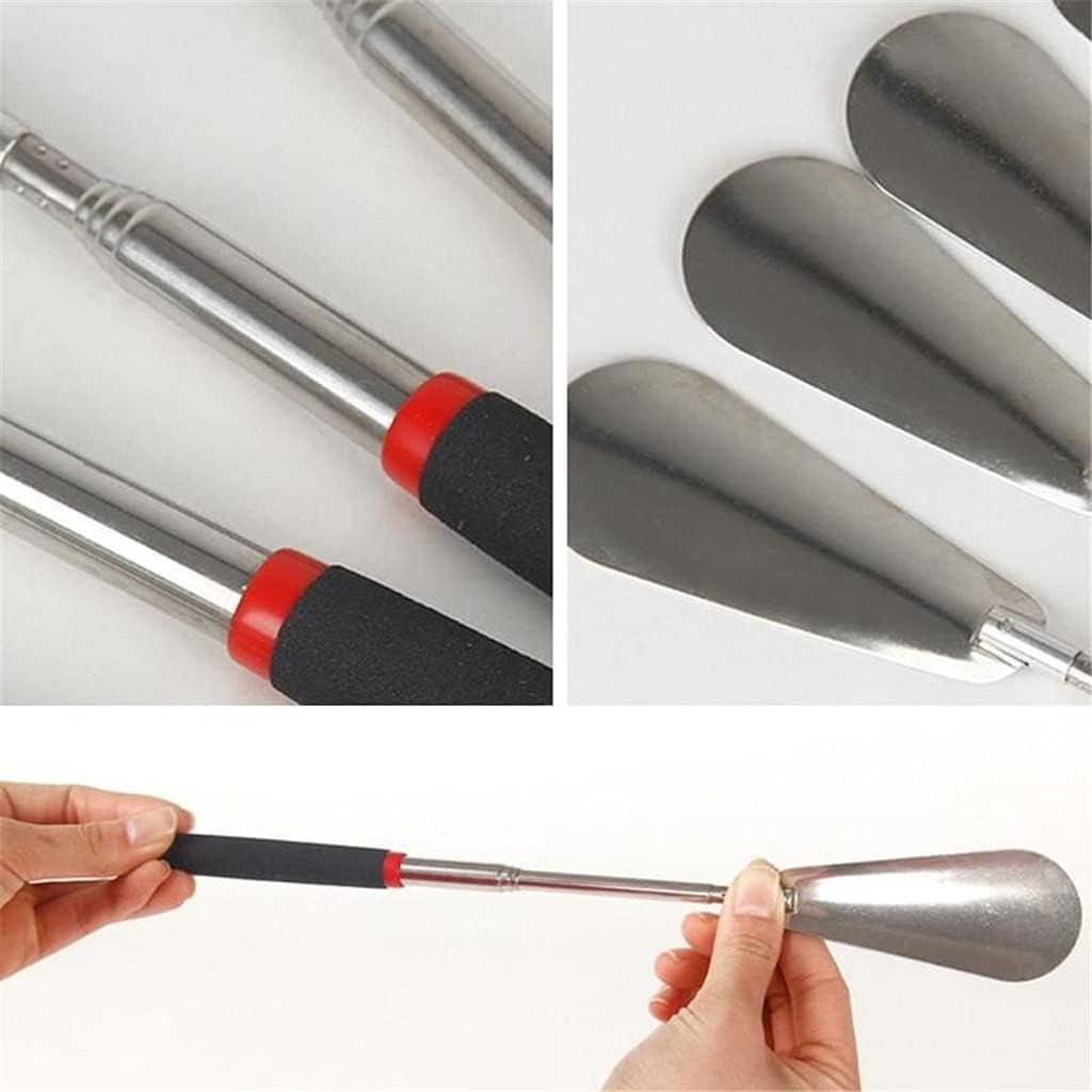 75cm Long Handle Shoe Horn Telescopic Lifter Steel Professional Spoon Tool Flexible Shoehorn