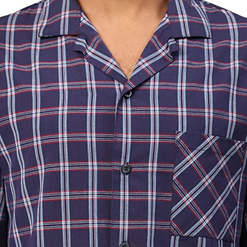 Image of B STORIES Men's 100% Cotton Full Sleeve PJ Set - Checkered Nightwear Set | Soft Loungewear | Comfortable Sleepwear | Stylish Casual Home Wear Shirt & Pant (S-XXL)