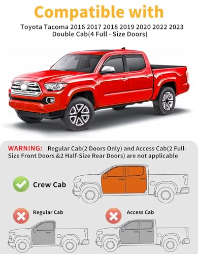 Image of Window Visors Rain Guards for Toyota Tacoma Double Cab 2016-2023