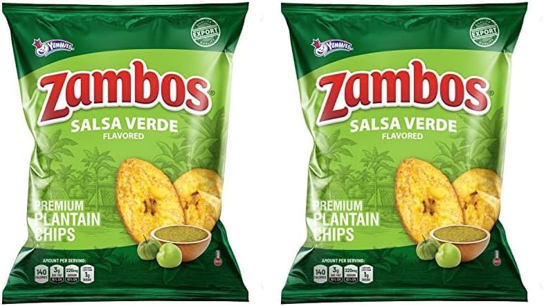 Zambos Plantain Chips Salsa Verde (Pack of 2)