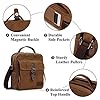 RAVUO Sacoche Bandouliere Homme, Résistant à l'eau Sac Bandoulière en Toile Besace Pochette Porté Epaule Vintage Casual Sacs Portés épaule pour Travail Voyage Ecole (Café) #4