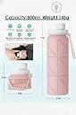 Folding Silicone Water Bottle Collapsible Bottle with Leakproof Lid & Carry Strap – Foldable, Reusable Travel Water Bottle (Multicolor) gallery image