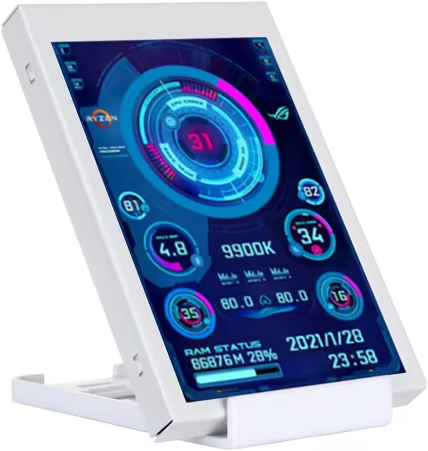 3.5 inch IPS USB Mini Screen AIDA64 PC CPU RAM HDD Data Monitor Computer Temperature Display Type-C Sub Screen White
