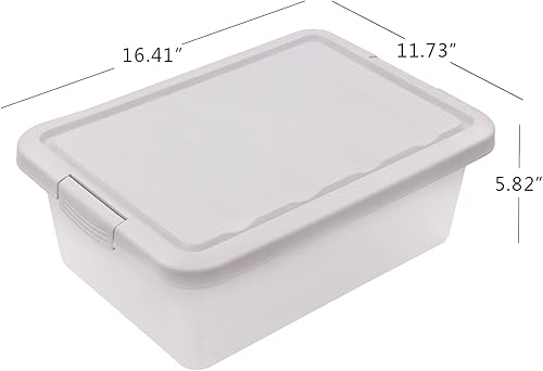 Miniatura 3 de Teyyvn Caja de almacenamiento transparente de 14 L, paquete de 2 contenedores de plástico con tapa gris