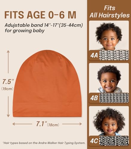 Fittia Baby Bonnet for 0-6 Months, Silky Satin Bonnet for Sleeping, Smooth for No Frizzy Hair, Adjustable for Non-Slip3