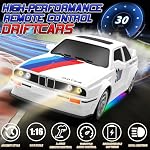 Télécommande Voitures 1:16 Échelle RC Voiture de drift 2.4Ghz 30KM/H Haute vitesse 4WD RTR Voiture de course avec pneus Drift LED Lumières 2PCS Batteries rechargeables RC Voitures de sport Jouets pour adultes Garçons Filles Cadeau pour enfants