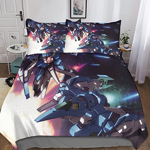 Housse de couette imprimée 3D Gundam haute résolution lit King 220x240