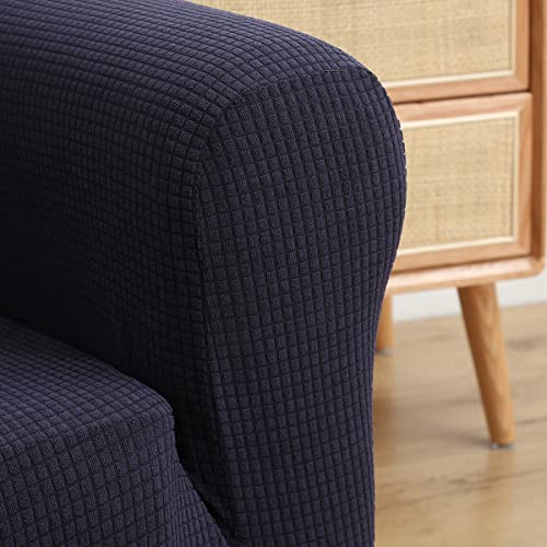 Banquet Armchair Slipcovers Chair Cover,Tub Chair Covers High Stretchy Sofa Furniture Protector,Removable Couch Covers for Living Room Home Decoration(Navy Blue) - Image 3