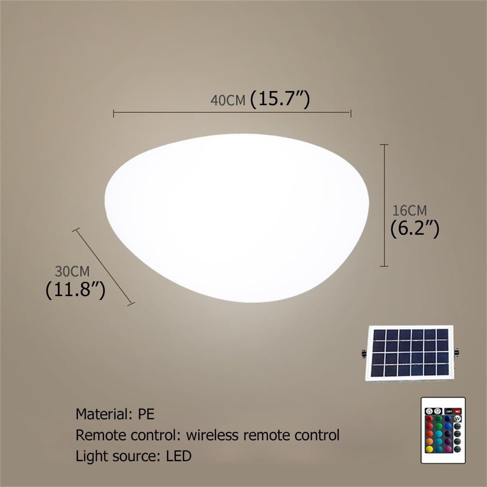 Zewnętrzna słoneczna lampa trawnikowa Nowoczesna kreatywna kamienna lampa ogrodowa Ładowanie LED Wodoodporny IP65 Dekor do domu (DSolar 40cm B (1szt))