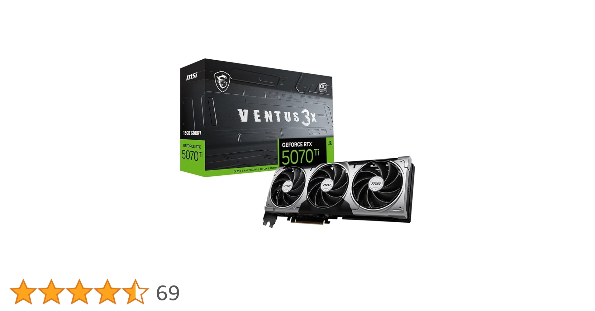 【おにぎり】MSI VENTUS 3X RTX 5070 Ti OC MSI GeForce RTX 5070 Ti Ventus 3X OC 16GB GDDR7 256bit DLSS