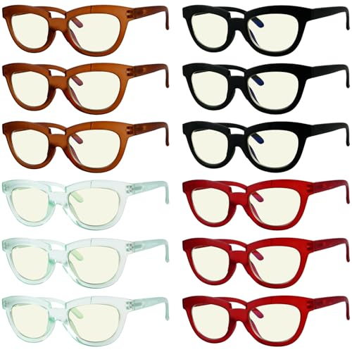 Image of Eyekepper 4-pack Reading Glasses Blue Light Blocking Square Computer Readers Women