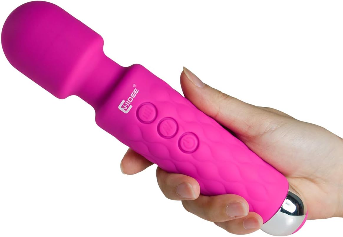 CNHIDEE Back Massager Personal Wireless Electri Wand Handheld Massage Cellulite Therapy Tool kneading Neck Foot Cordless Magic Mini Waterproof Multi Speed 20X Rechargeable Silicone Therapeutic(Red)