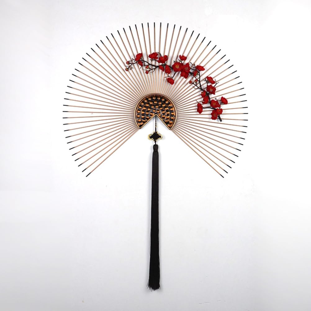 TBATM Large Metal Wall Art Decor, Chinese fan Metal Wall Hanging Decor home Decoration Bedroom Living Room Decoration Indoor Iron Artwork Ornament,80cm/31.4in