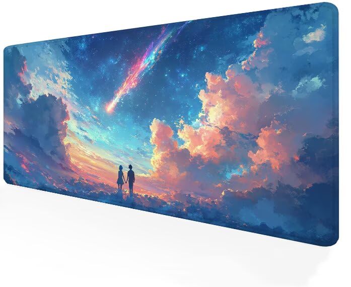 Tapis de souris grand format XXL 700x400 accessoire bureau bleu