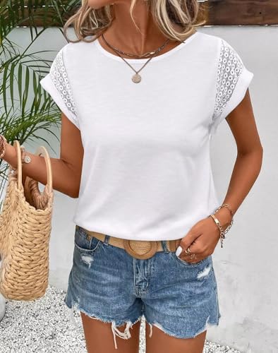 Bliwov Womens Tops Lace Cap Sleeve T Shirts Casual Trendy Cute Summer Spring Outfits Plus Size Beach Vacation Fashion Clothes4