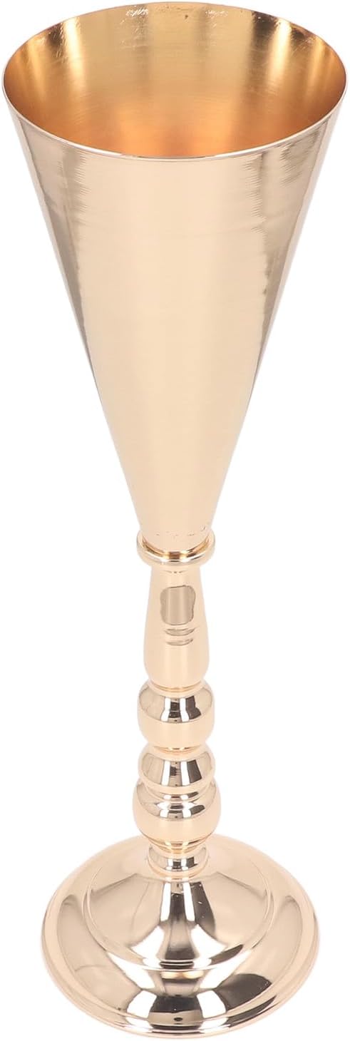 Golden Iron Vase Metal Flower Trumpet Vase European, Exquisite Decorative Vintage Flower Vase for Reception Birthday Weddings Anniversary Home Decor Tabletop Flower Stand
