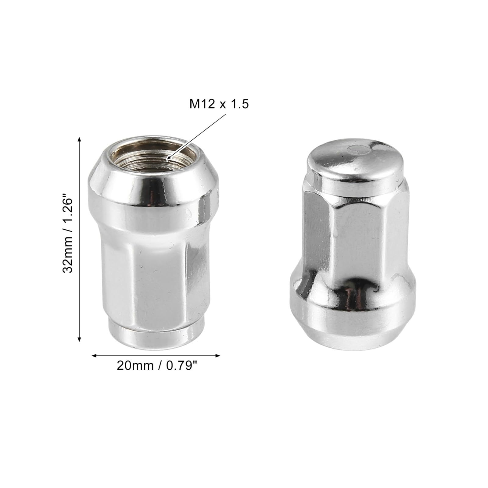 Nakrętki kół samochodowych M12x1.5 Nakrętka koła siedmiokątnego 32 mm Śruba z kluczem nasadowym Srebrny 1 zestaw Części zamienne do samochodów