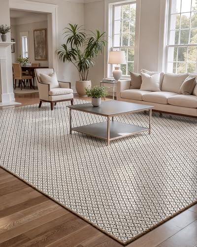 LUMI Sisal Area Rug 8x10 for Living Room, Natural Handwoven