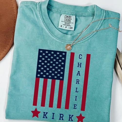 American Patriot Charlie Kirk Shirt – Comfort Colors Memorial Tee – Faith, Freedom & Conservative Political Activist Shirt Multi3