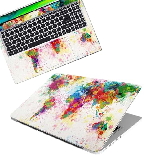 Image of Galaxsia World map D9 Full Body Vinyl Laptop Skin /Sticker /Cover Upto 15.6 Inches Laptops Laminated-Removable-HD Quality Compatible for Hp-Dell-Sony-Lenovo-Asus etc.(15x10 Inches)