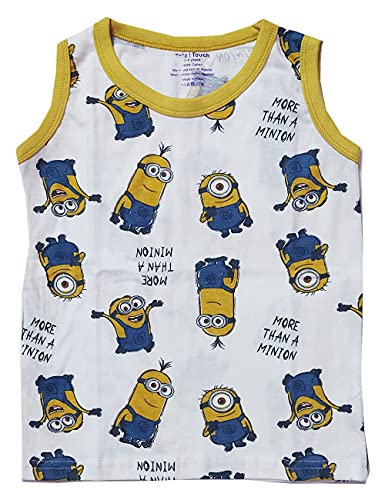 Image of Totz Touch Boys Regular Fit Sleeveless T Shirt / Tees / Vest / Baniyan | Pure Cotton 180 Gsm | Kids Casual Round Collar Tshirts (Pack 5 | Size Options - 0-6 Months / 12-24 Months / 2-3 Years / 3-4 Years / 4-5 Years)