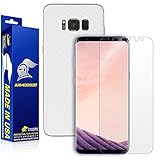 Armorsuit MilitaryShield White Carbon Fiber Skin Wrap Film + HD Clear Screen Protector for Samsung Galaxy S8+ - Anti-Bubble Film