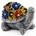 JLXTREME Solar Garden Outdoor Turtle Statue with Succulent and 7 LED Solar Lights – Lawn Decor Tortoise for Patio, Balcony, Yard, and Outdoor Solar Lantern