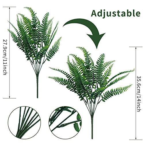 20 Pcs Artificial Plants,Artificial Boston Ferns,Artificial Greenery For Outdoor/Indoor,Fake Faux Uv Resistant Plants Shrubs For House Office Garden Decor #TOP1