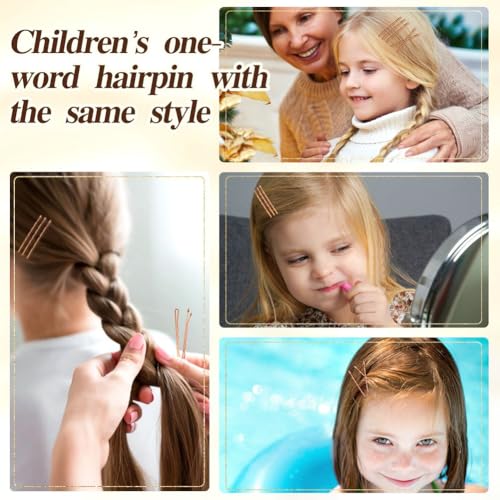 image for 330 PCS Rose Gold Bobby Pins for Women Girls, YINGFENG 2.2 Inch Long S