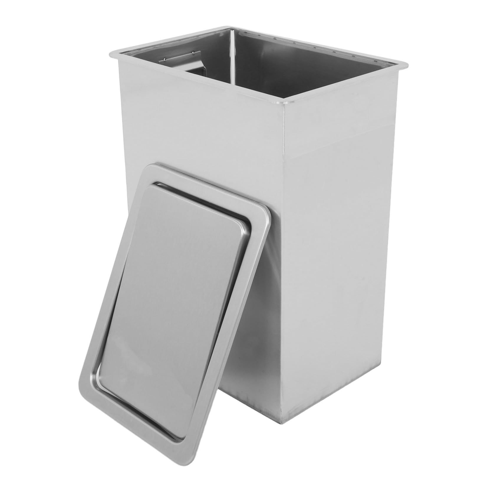 Cabilock Cubos Basura Acero Inoxidable Empotrados con Tapa Abatible para Encimera Cocina Oficina Restaurante Diseño Compacto Resistente Corrosión Limpieza Sencilla
