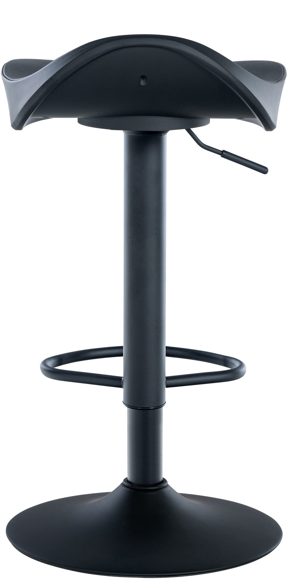 CLP 2er Set Barhocker Alisson - Höhenverstellbar Mit Fußstütze 360 Grad Drehbar - Tresenhocker Ergonomisch, Farbe:schwarz