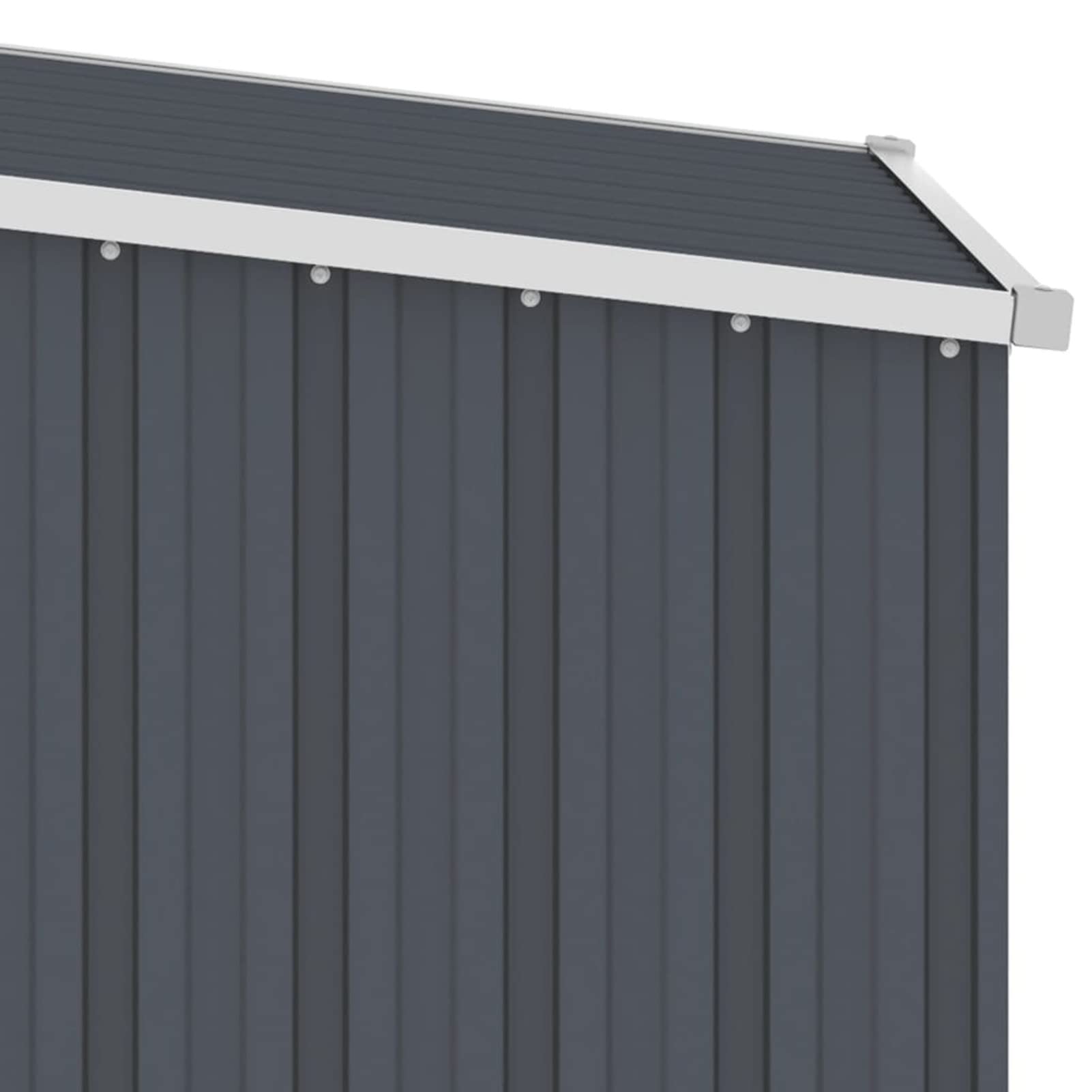 Gecheer Casetta da giardino in metallo, capanno per attrezzi da giardino, capanno in acciaio zincato, antracite, 87 x 98 x 159 cm (senza fondo)