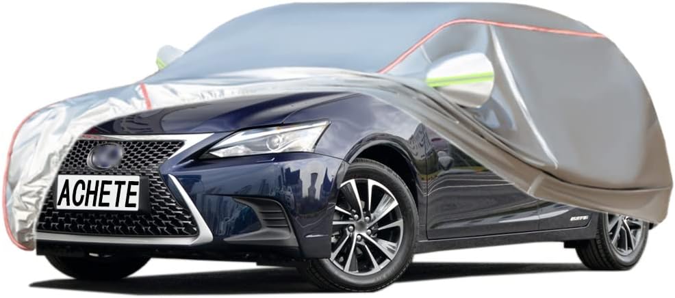 ACHETE Car Covers are Suitable for 2011-2017 Lexus CT 200h,Water, Rain, Sun and Snow Resistant Oxford Fabric Car Cover,with Side Door Zip (Color : White, Size : CT 200h Base)