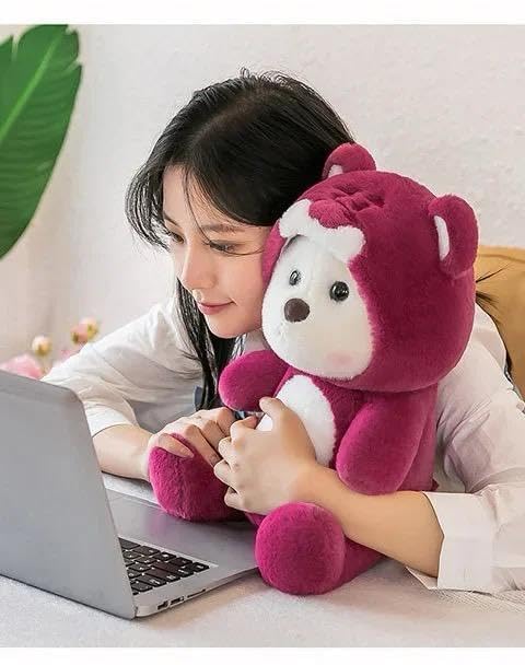 Image of ZEXSAZONE Toy Cute I Love You Teddy Colored Huggable Bear Hoodie | 30 cm | Plushie Soft Toys for Kids | Plush Soft Toys for Baby Boys and Girls Kids - Teddy | Best Valentine Gift (RED)